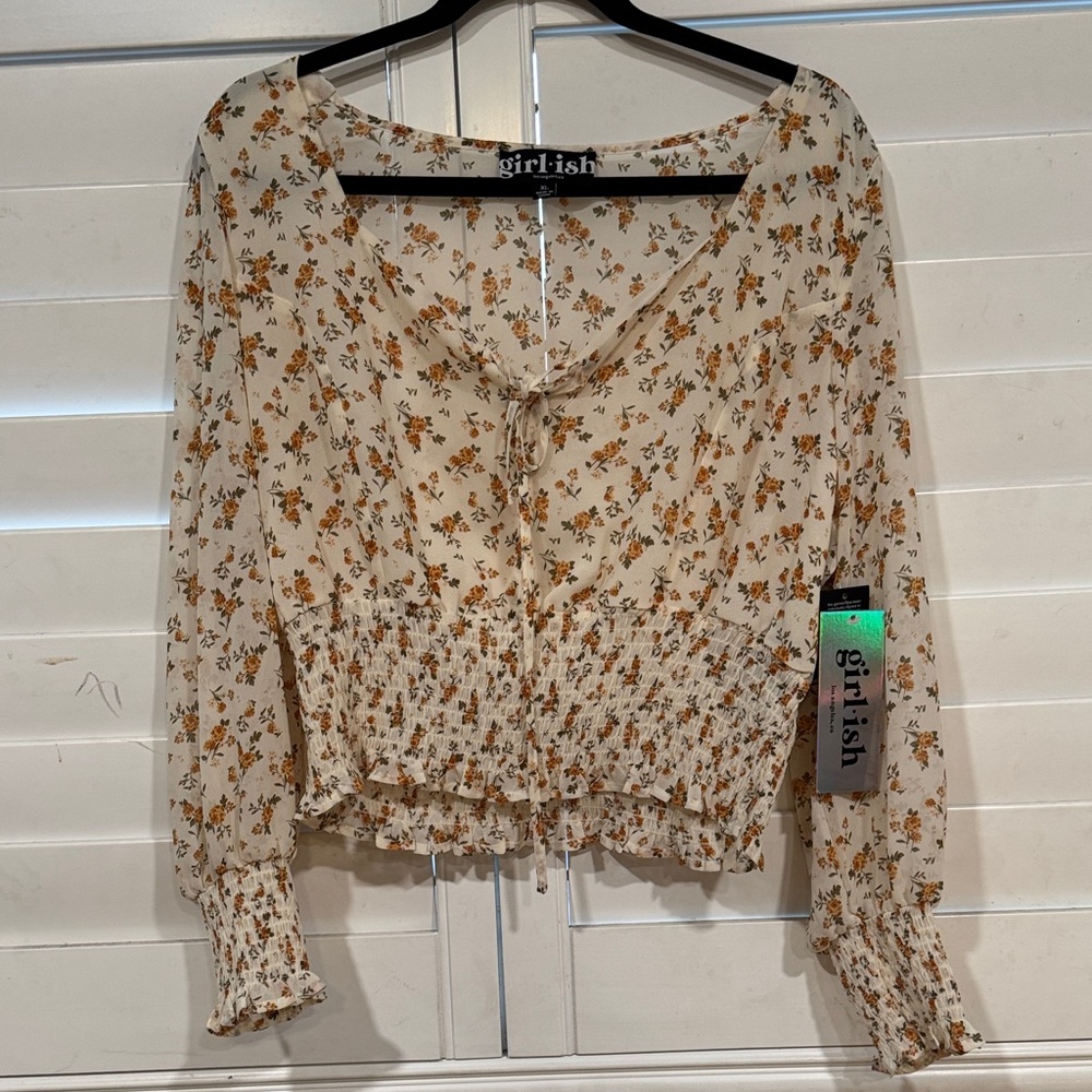 Floral Beige Blouse